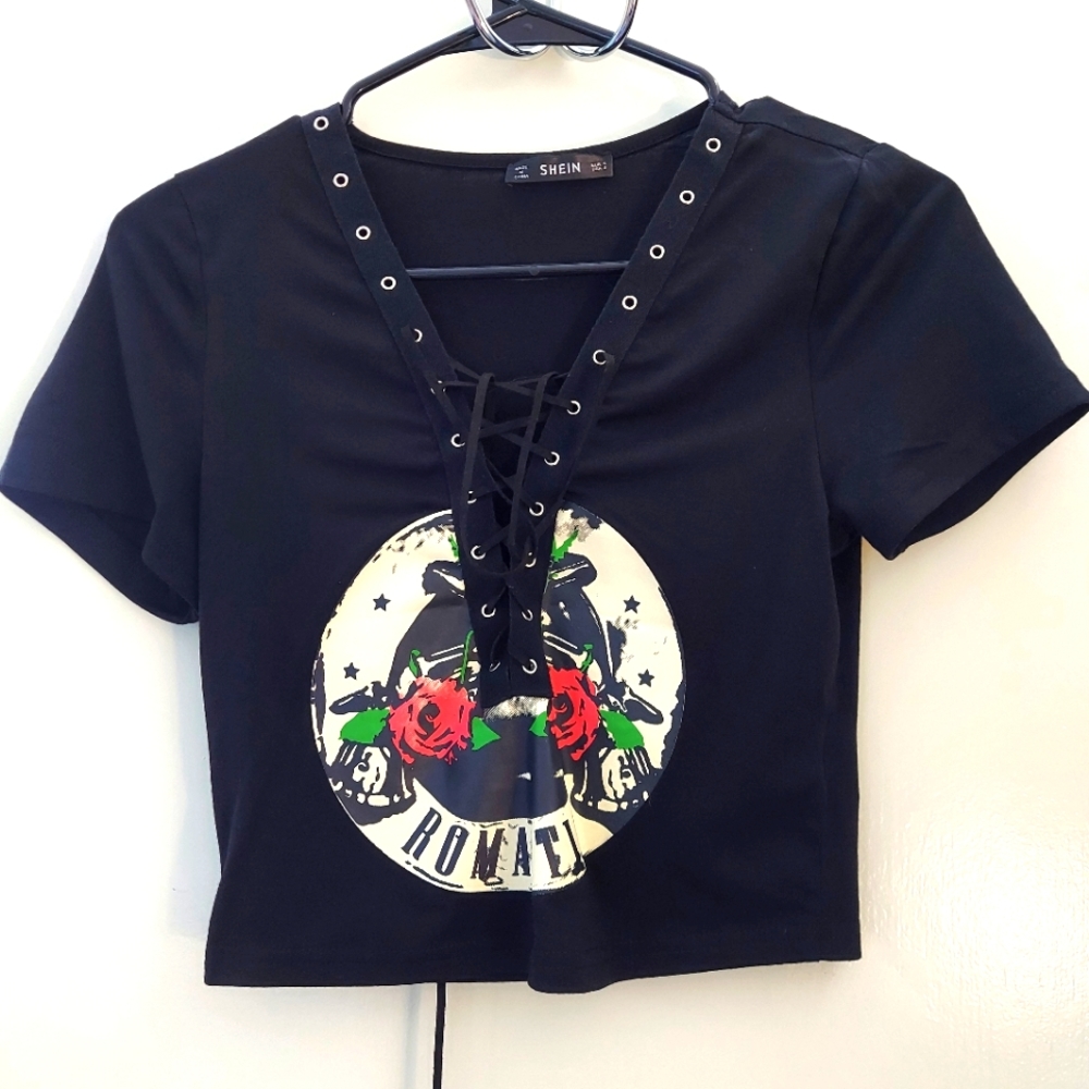 Shein Lace Up Top